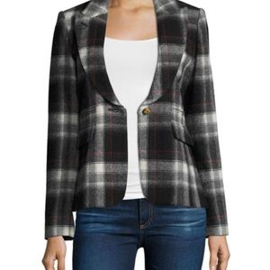 SMYTHE Peaked Lapel Plaid Wool Blazer Jacket (2)